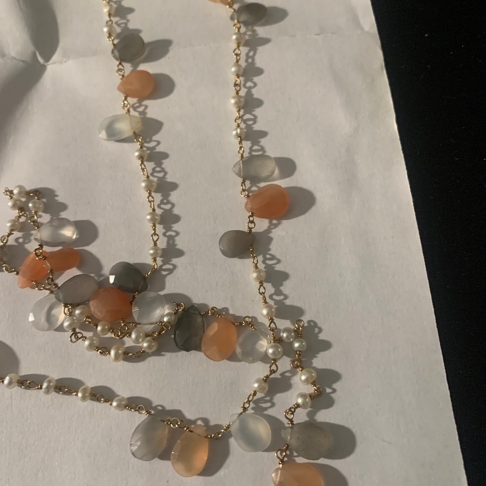 36 inch beaded gemstone necklace